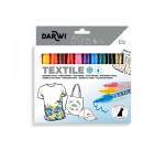 DARWI 12 Marqueurs Peinture Textile Opaque Pointe Conique Fine 2mm - Assortis