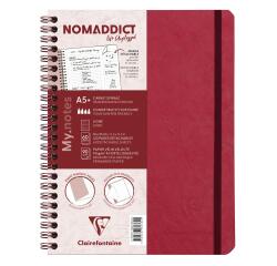 My.Notes Age Bag notitieboek met spiraalbinding en afscheurbare strook A5+ 120 uitscheurbare gelijnde pagina's + kader bovenaan - Rood