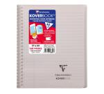 Cahier reliure intégrale enveloppante Koverbook 17x22cm 160 pages ligné + marge couverture polypropylène transparent - Assortis