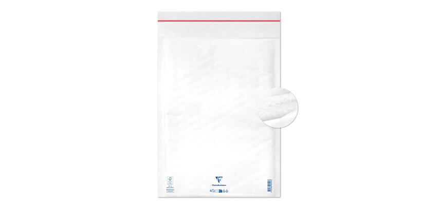 Luftpolster-Versandtaschen haftklebend 300x440mm, weißes Kraftpapier 80g, Packung mit 10 Stück - Weiß