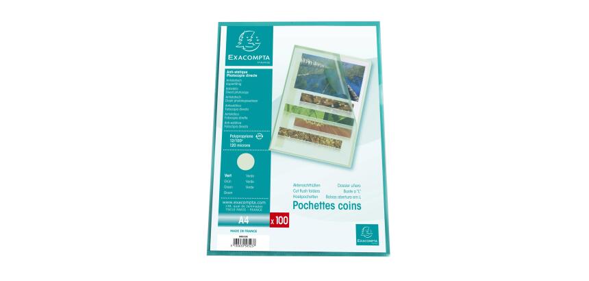 Packung mit 100 Aktenhüllen PP genarbt 1,2mm - A4
