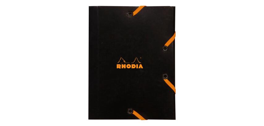 Rhodia chemise à élastiques 3 rabats 12x16 cm - Noir