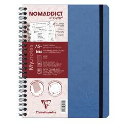 My.Notes Age Bag notitieboek met spiraalbinding en afscheurbare strook A5+ 120 uitscheurbare gelijnde pagina's + kader bovenaan - Blauw