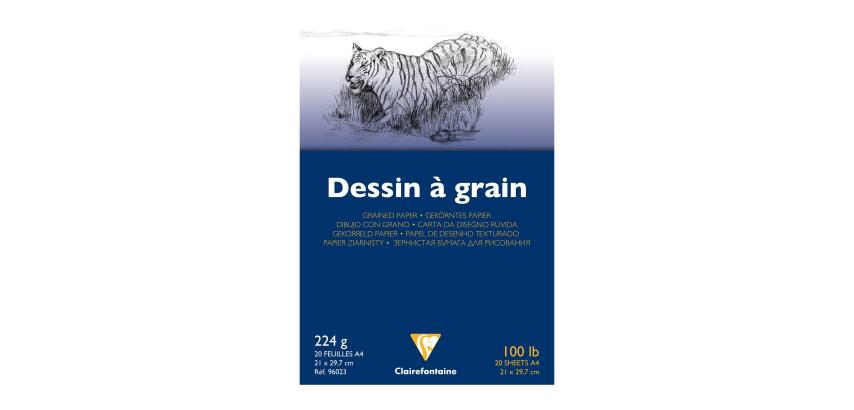 Dessin à Grain bloc collé 20F A4 224g