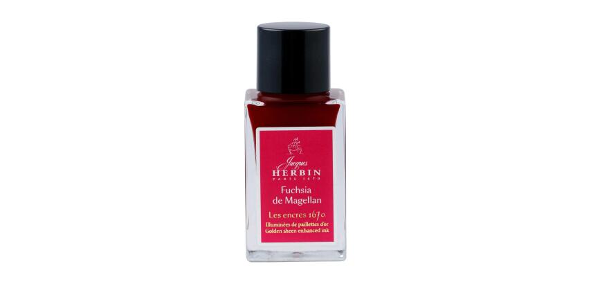 Encre 1670 à paillettes dorées 15ml - Fuchsia de Magellan