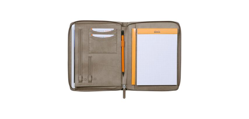 Rhodiarama petit conférencier pour bloc ou carnet format A5 - Taupe