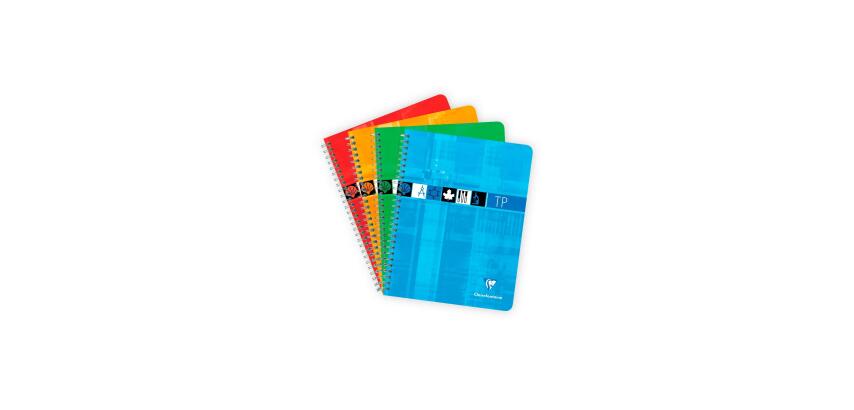Cahier Travaux Pratiques reliure intégrale 17x22 cm 80 pages grands carreaux 90 g + uni 125 g - Assortis