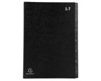 Trieur rigide Economique Ordonator 7 compartiments numériques - 24x34cm - Noir