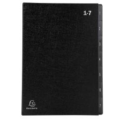 Trieur rigide Economique Ordonator 7 compartiments numériques - 24x34cm - Noir