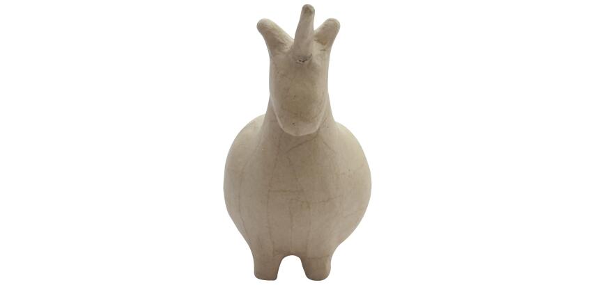 Braunes Pappmaché, Spardose Einhorn 19,5x10x15,5cm - Kraft