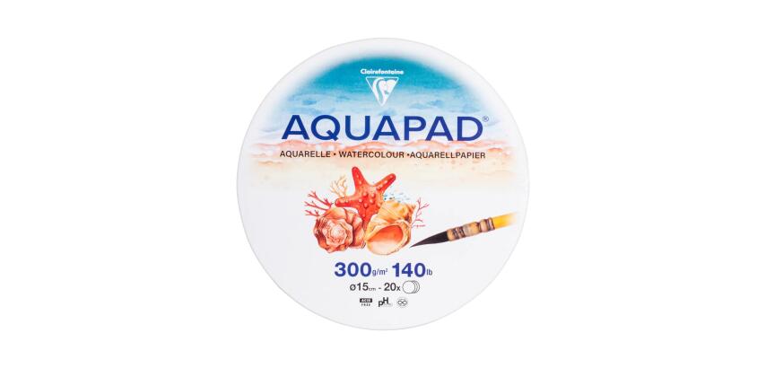 Runde Box Aquapad, Aquarellpapier, Ø15cm 20 Blatt 300g