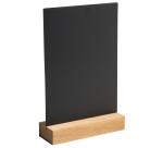 Tischtafel A5 in Schieferoptik, mit Sockel, vertikal, 148x52x210 mm - Schwarz