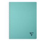 Cahier reliure intégrale Linicolor ESSENCE A4 180 pages petits carreaux couverture plastique polypropyène rainuré - Bleu lagon
