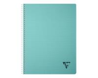 Cahier reliure intégrale Linicolor ESSENCE A4 180 pages petits carreaux couverture plastique polypropyène rainuré - Bleu lagon