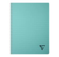 Cahier reliure intégrale Linicolor ESSENCE A4 180 pages petits carreaux couverture plastique polypropyène rainuré - Bleu lagon