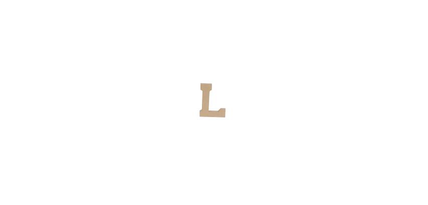 Lettre L kraft 20cm - Kraft