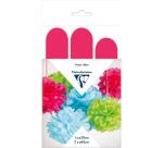 PAPIER DE SOIE, Set de 3 pompons à suspendre Ø30x1 et Ø40x2 - Cyclamen