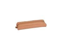 CUIR NATUREL Trousse rectangulaire 22x5x3 cm. - Naturel