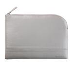 Rhodiarama etui met rits in kunstleer - maat M - 16x22 cm - Zilver