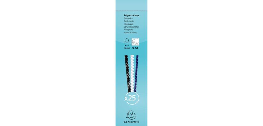 Canutillos para encuadernar Caja de 25 - Grosor: 16mm - Capacidad: 90-120