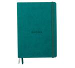 Rhodiarama Goalbook Creation rembordé rigide A5 100p papier lavis technique blanc uni 200g avec élastique - Paon