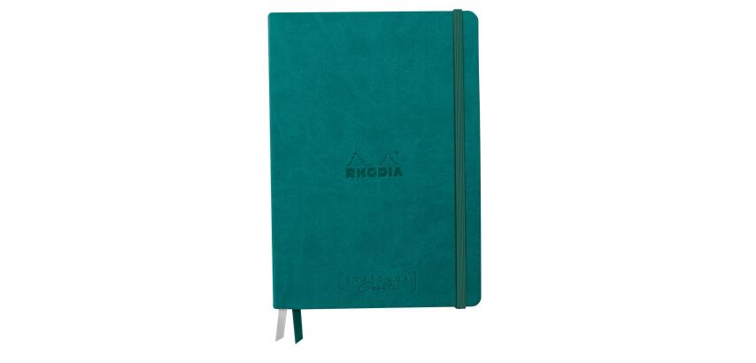 Rhodiarama Goalbook Creation rembordé rigide A5 100p papier lavis technique blanc uni 200g avec élastique - Paon