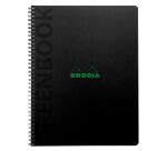 Greenbook cahier recyclé et recyclable en carte rigide 715 g/m2 - A5+ 16 x 21 cm 160 pages Ligné perforation 6 trous - Papier Clairefontaine recyclé 90 g/m2 - Noir - New - Noir