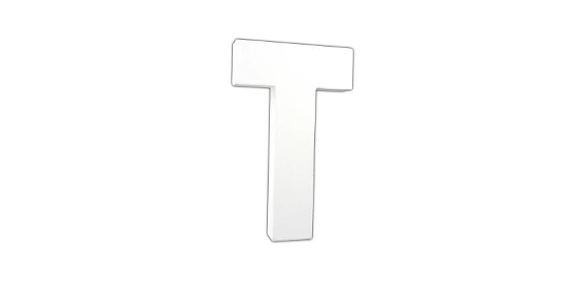 Lettre T 20,5cm - Blanc