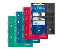 Bind'O Block cahier reliure intégrale A5+ 180 pages détachables perforées 6 trous ligné + cadre en-tête - Assortis