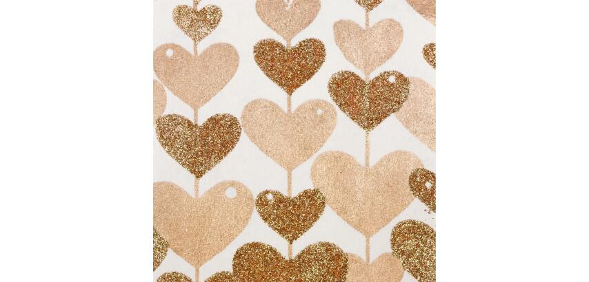 PAPIER ARTISANAL, Étui de 10 feuilles au format 50x70cm - Coeur doré
