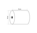 Bobine pour tickets de caisse 76x70 mm - 2 plis chimique autocopiant (blanc/jaune) 57g/m2. - Blanc