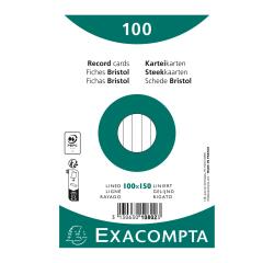 Paquet 100 fiches sous film - bristol ligné non perforé 100x150mm - Wit