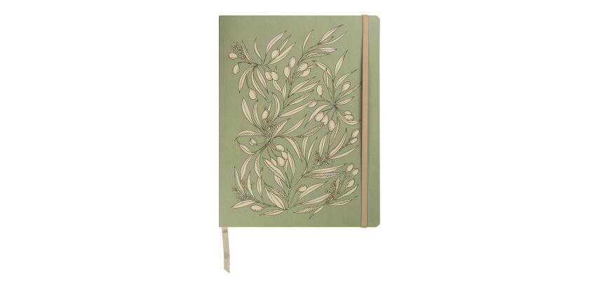 Jardin des Sens, DaytoDay journal 19x25 cm, 192 pages, dot, pochette à soufflet au dos, marquepage, fermeture élastique, ass.