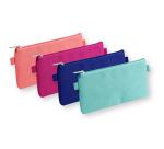 Trousse textile plate 22 x 11 cm, 4 couleurs assorties - Assortis