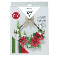 KIT CRÉPON, Couronne de Noël 20,5x1,5x30cm - Assortiment