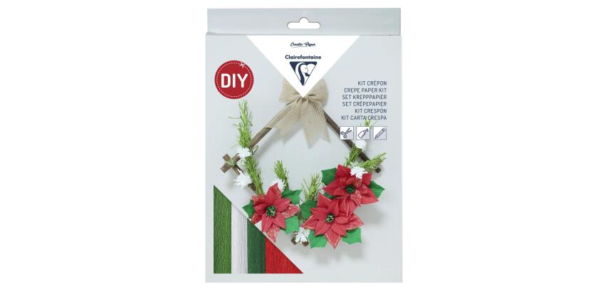 KIT CRÉPON, Couronne de Noël 20,5x1,5x30cm - Assortiment