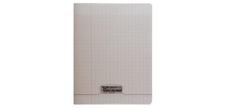 Cahier piqué 8000 POLYPRO 17x22 cm 60 pages grands carreaux 90 g - Gris