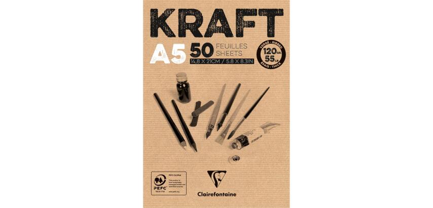 Bloc papier dessin 'KRAFT', A5, 120 g/m2
