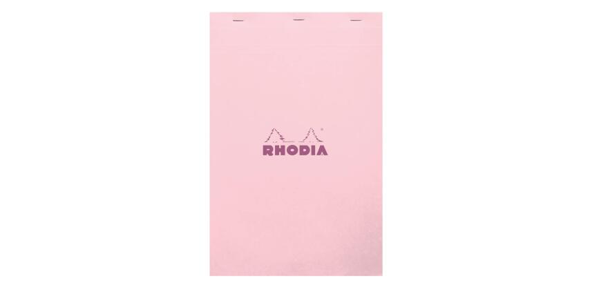 Rhodia Couleur Pad - No.19 - A4+ - 5 x 5 Ruling - 80 Sheets - Top Stapled - Pink