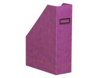 Rhodiarama porte-revues simili cuir italien 10x25x31 cm - Violet