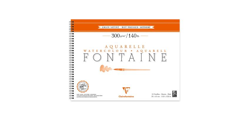 Fontaine album spiralé 12F 30x40cm 300g grain satiné