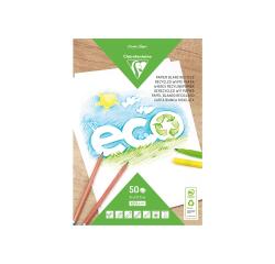 Weißes Recyclingpapier, Block mit 50 Blatt A4, 120g - Weiß