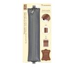 Trousse plate en cuir à élastique Age Bag 20x4,5 cm - Gris