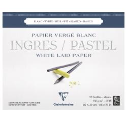 Ingres Pastel bloc collé 25F 24x30cm 130g - Blanc