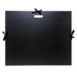 Portfolio glossy finished black kraft paper with ribbons and handle 59x72 cm - Black