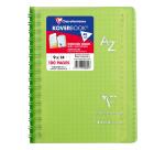 Répertoire reliure intégrale enveloppante Koverbook 9x14cm 100 pages petits carreaux couverture polypropylène transparent - Assortis