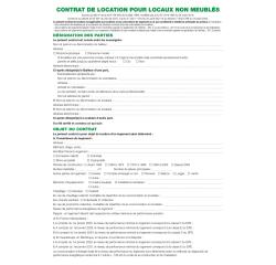 Feuilles Contrat de location pour locaux non meublés telles qu'utilisées dans les dossiers réf. 44E - Blanc