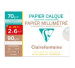 Set van 12 blad Kalkpapier 70g + 6 blad Millimeterpapier A4 (21x29,7cm).