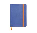 Rhodiarama softcover notitieboek A6, 72 blad gestippeld ivoorkleurig papier van 90g, sluiting met elastiek - Sapphire