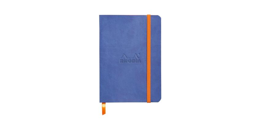 Rhodiarama carnet souple A6 144 pages dot papier ivoire 90g fermeture élastique - Saphir
